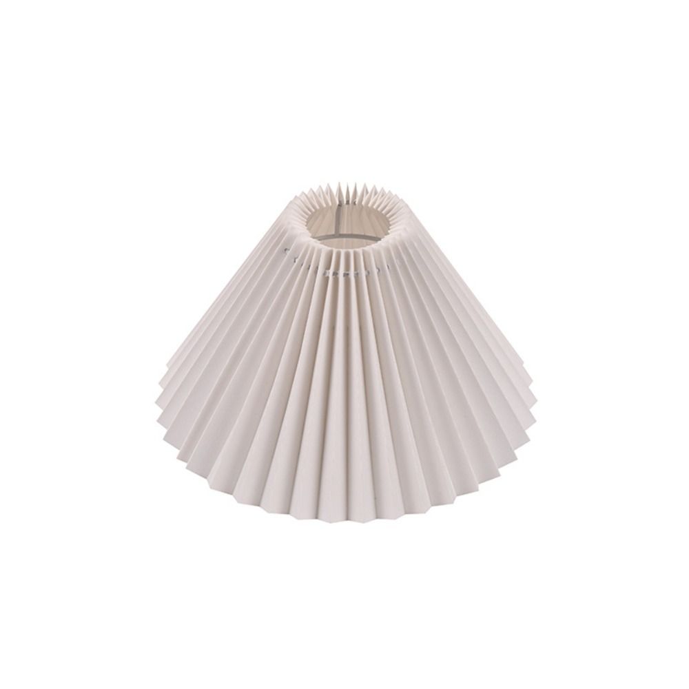Pantalla plisada de tela para decoración de techo, cubierta de lámpara de mesa lavable moderna, cubierta de tela para candelabro Retro DIY, sala de estar y comedor: Marfíl