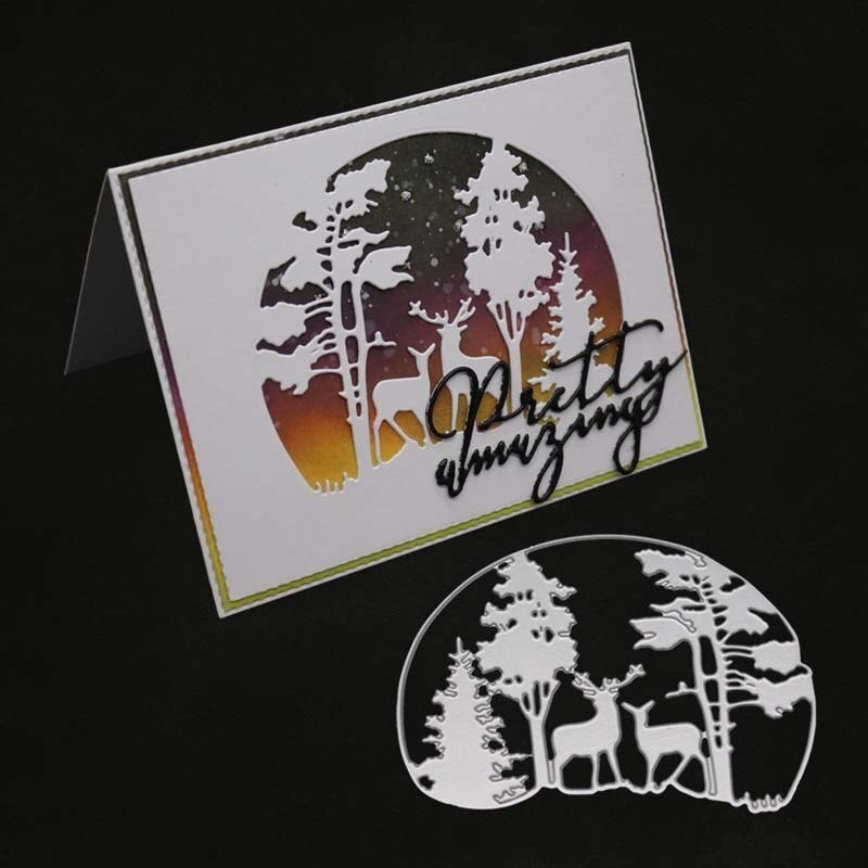 Crazyclown DIY Weihnachten Baum Ebene Hirsch Rahmen Metall Schneiden Stirbt Scrapbooking Karte, Der Album Schablone Präge Handwerk