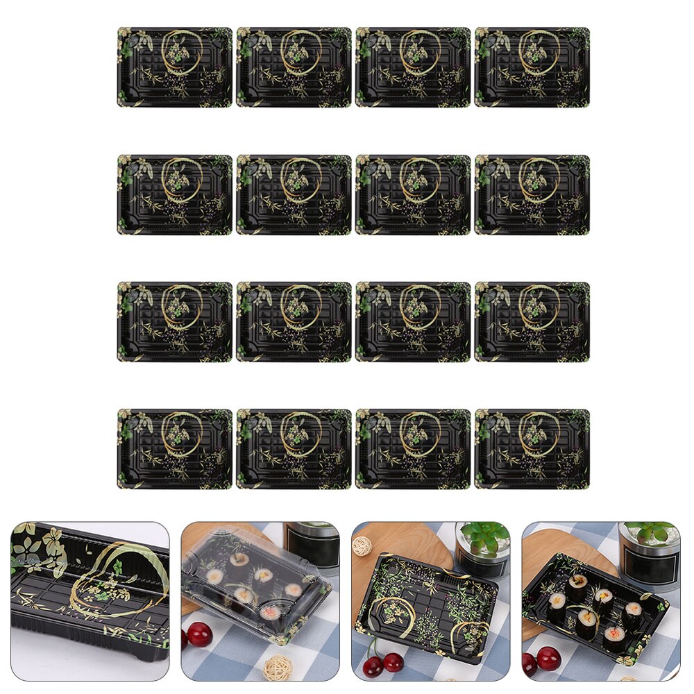 25pcs Packing Boxes Food Packing Container Sushi Snack Box PP Sushi Boxes