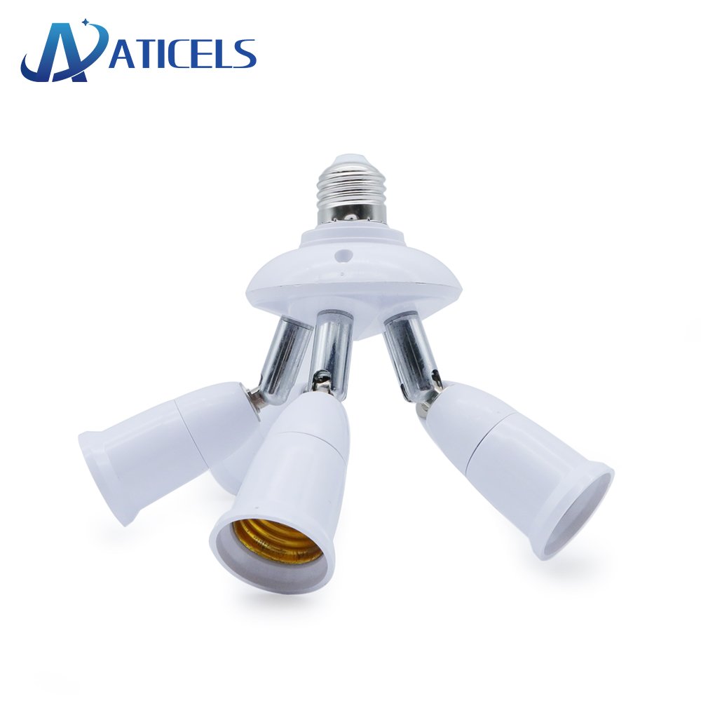 2/3/4/5 in 1 fatnings splitter  e27 to e27 lampe base adapter konverter fleksibel forlænget lampeholder til led pærer