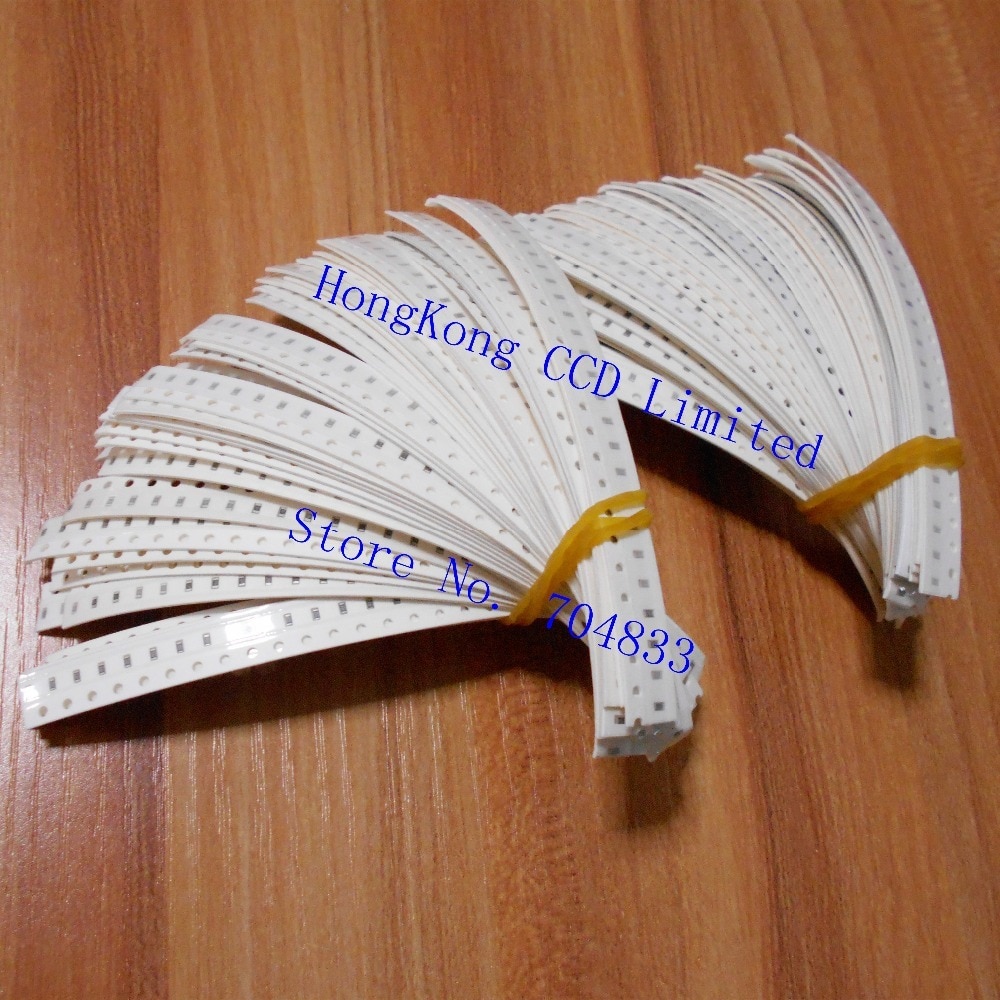 2000pcs/lot 0603 5% SMD Resistor Kit 0603 10R-910K 5% Assorted Kit 80 values X 25pcs=2000pcs Sample Kit
