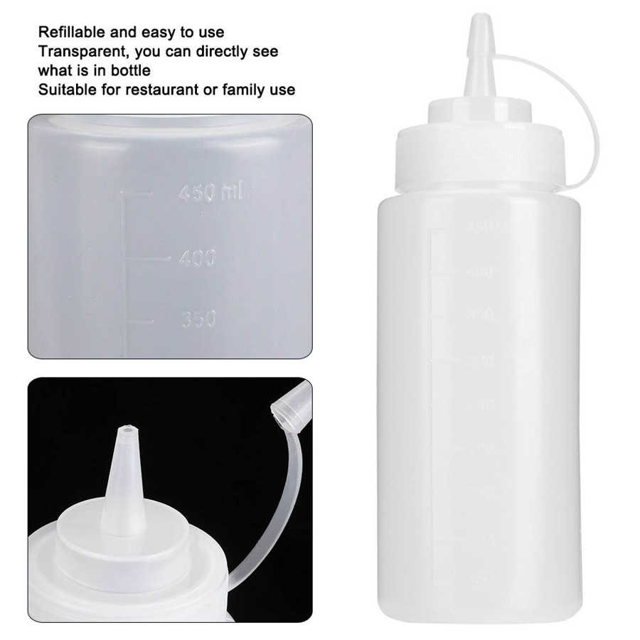 Dessertverktøy 6 stk 480ml tomatsaus klemflaske salatdressing dispenser husholdnings kjøkkenutstyr dessertdekor