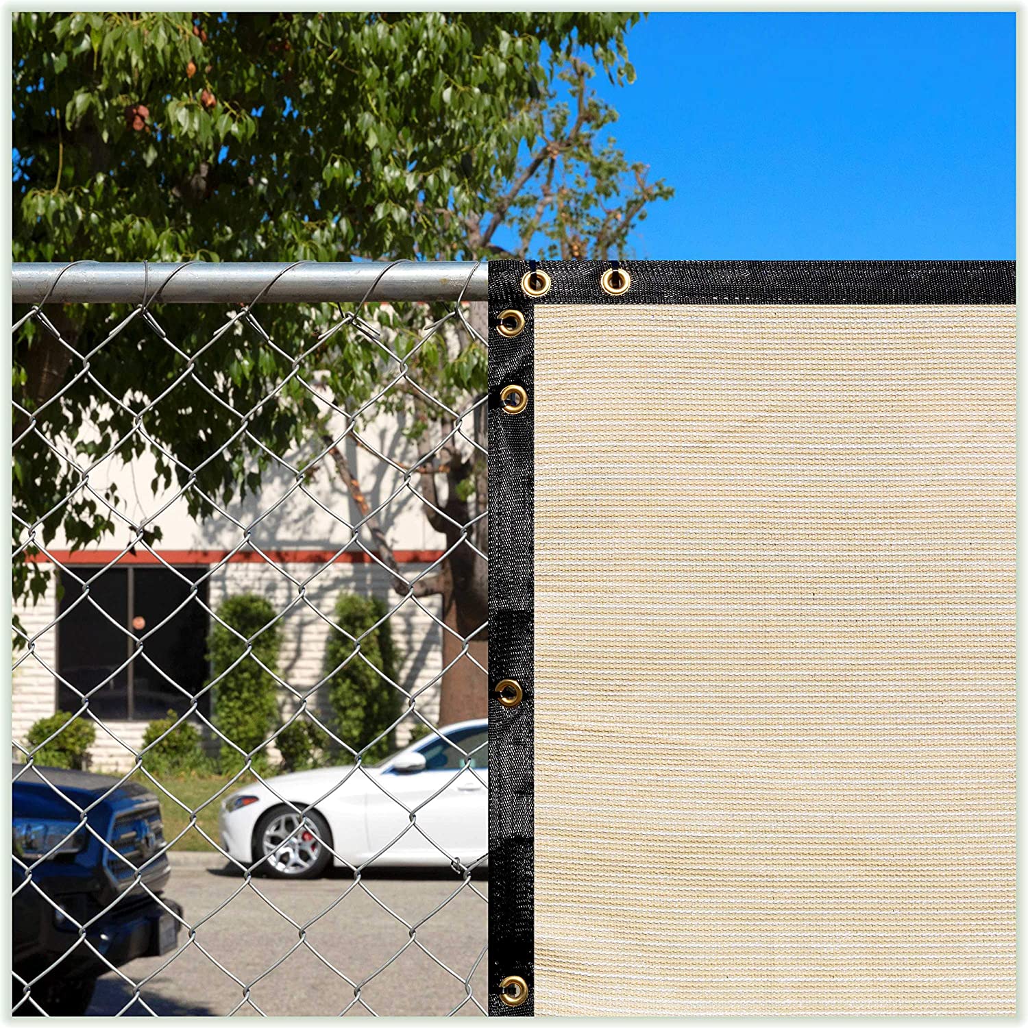 2X2M, 2X5M Beige Balkon Screen Privacy Hek Cover Bescherming Mesh Shading Zeildoek Mesh Doek