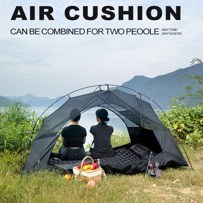 Outdoor Sleeping Pad camping tent Air Mat for Travel Backpacking Hiking Double Inflatable Mattress with Built-in Pillow Pump