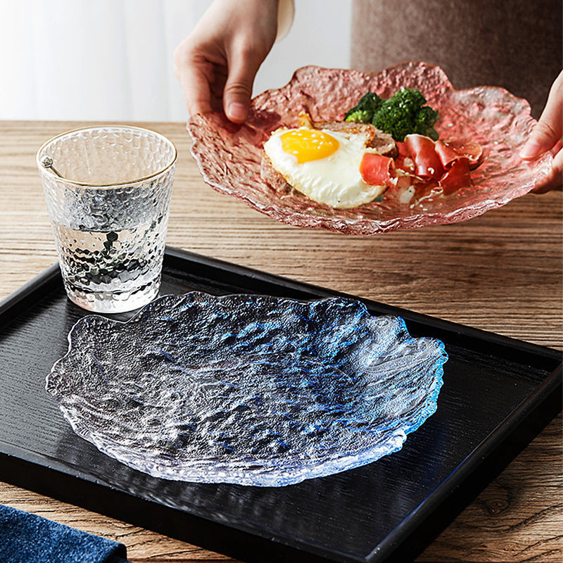 Salad Plates Glass Food Dishes For Serving Dinner Dessert Full Plate Sets Cake Dinnerware Tray Kitchen Eco-friendly Tableware