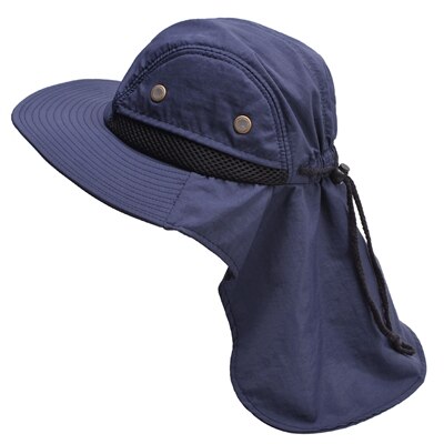 Brand chapeau solhat til mand solskærm fiskeri spand hat sommer hat klatre bjerg jungle vandreture kvinder uv beskyttelse hatte: Marine blå