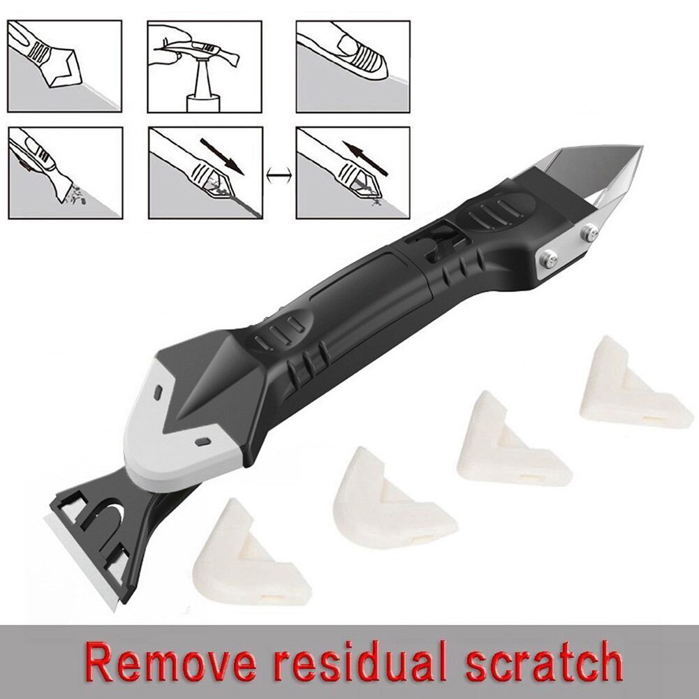 Espátula 3 en 1 para eliminar sellador, Kit de lechada de acabado, relleno de azulejo de cemento de vidrio, herramientas de pala espátula de costura angular de suelo