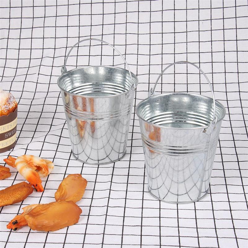 6Pcs 10.5X7.2X10.5Cm Mini Blik Metalen Emmer Icing Frieten Tin Emmers Keuken Thuis Party bruiloft Decoratie Benodigdheden