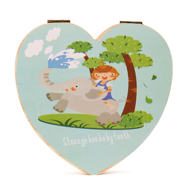 Baby Souvenirs Zahn Kasten Griechischen/Spanisch/Englisch/Russisch/Französisch/Italienisch Holz Milch Zähne Organizer Lagerung Kasten für Jungen Mädchen: Liebe2
