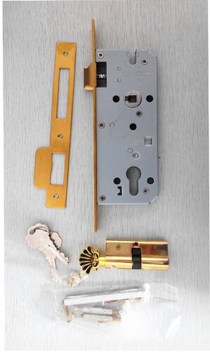 85mm CENTRAL DISTANCE HOLLOW SPLIT ZINC DOOR HANDLE DOOR LOCK---ITALY --GP FINISH: lock body n cylinder