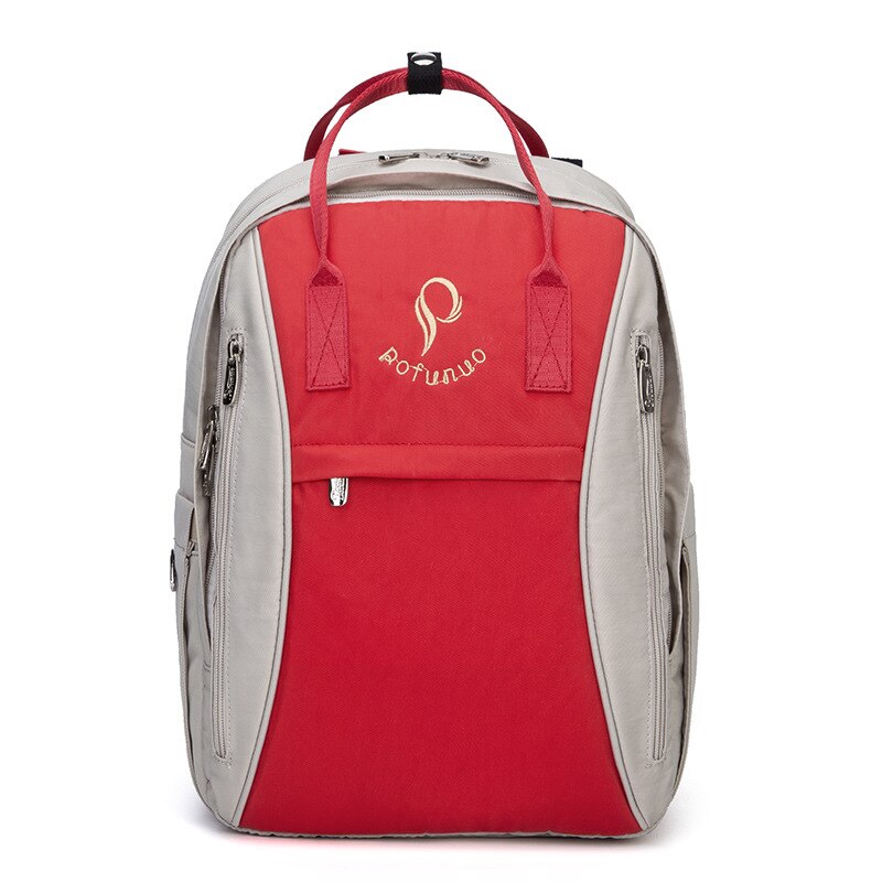 Bolsa de pañales de maternidad de para bebé, bolsa de pañales de gran capacidad, bolsa de mamá de viaje para el cuidado del bebé, mochila para mamá: Red Gray