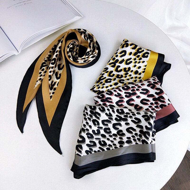 Pañuelo pequeño largo de leopardo, banda para el pelo, pañuelo para la muñeca, cintas para la cabeza, bufandas, pañuelos, bolsos, bufandas, cinta para La muñeca estrecha, bufandas