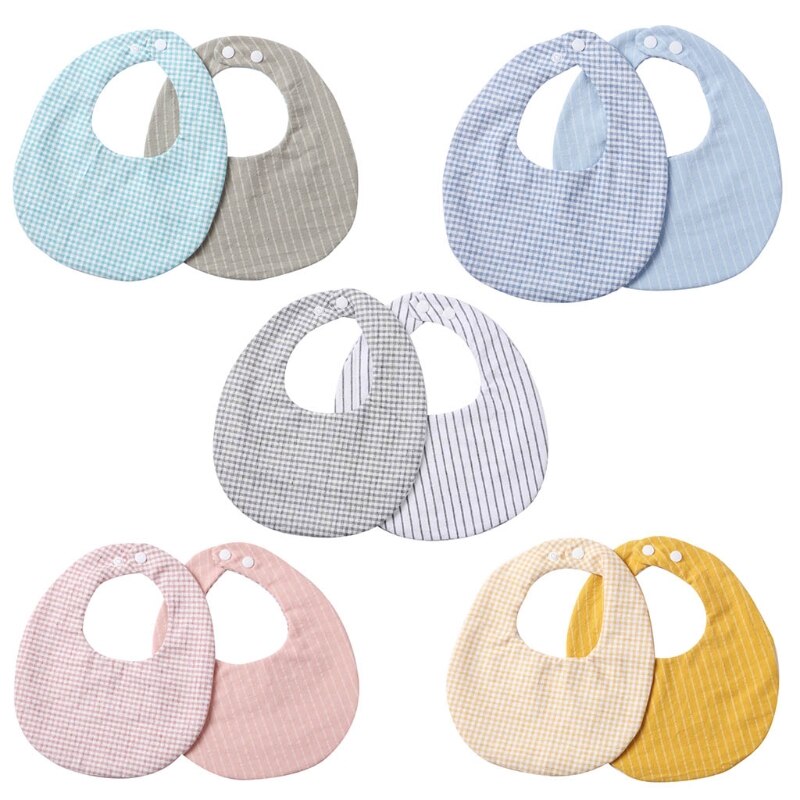 Baby Linnen Katoen Bib Dubbelzijdig Rooster Afdrukken Voeden Schort Speeksel Handdoek Bandana Sjaal Drukknoop Burp Doek