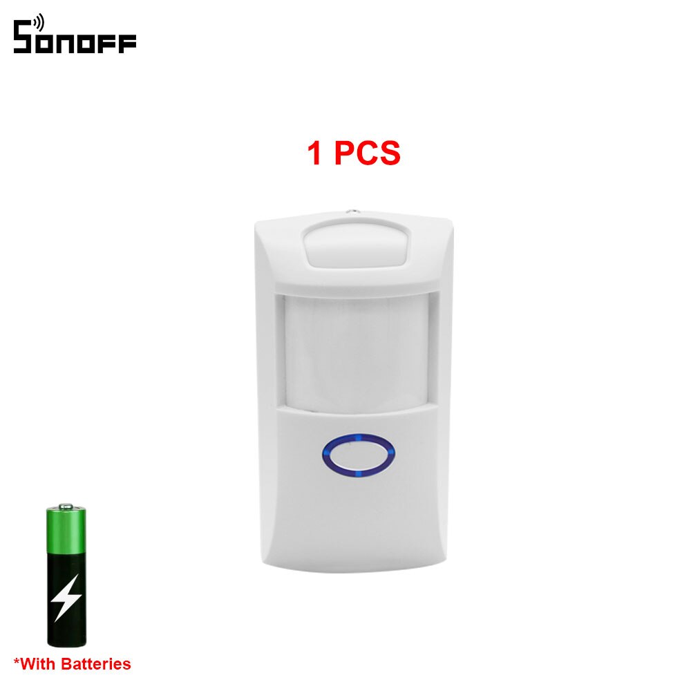 PIR2 Motion Sensor With Battery Wireless PIR Alarm Motion Sensor Detector 433Mh RF Work With SONOFF RF BridgeR2: 1PCS PIR2