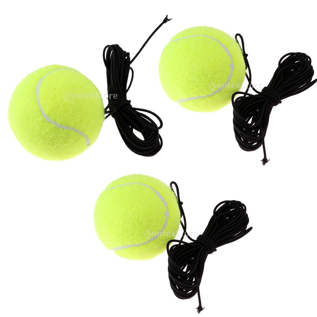 3pcs Tennis Single Exercise Training Practice Ball Trainer Replacement Balls