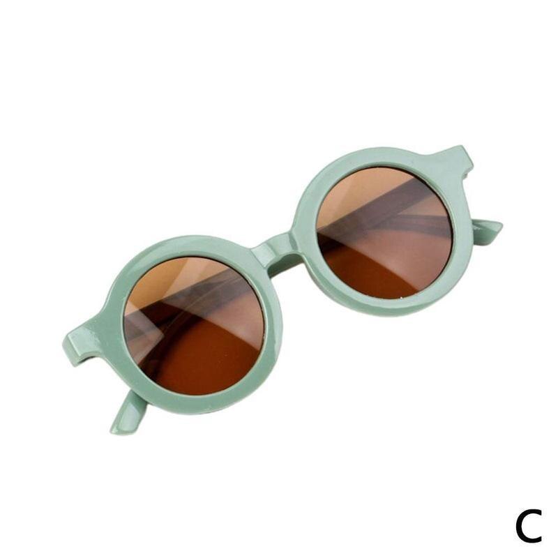 Retro Ronde Kinderen Zonnebril Jongens Meisjes Zon Bescherming Brillen Glazen Kleurrijke Uv Vintage Zonnebril Kinderen Klasse X9O4: C