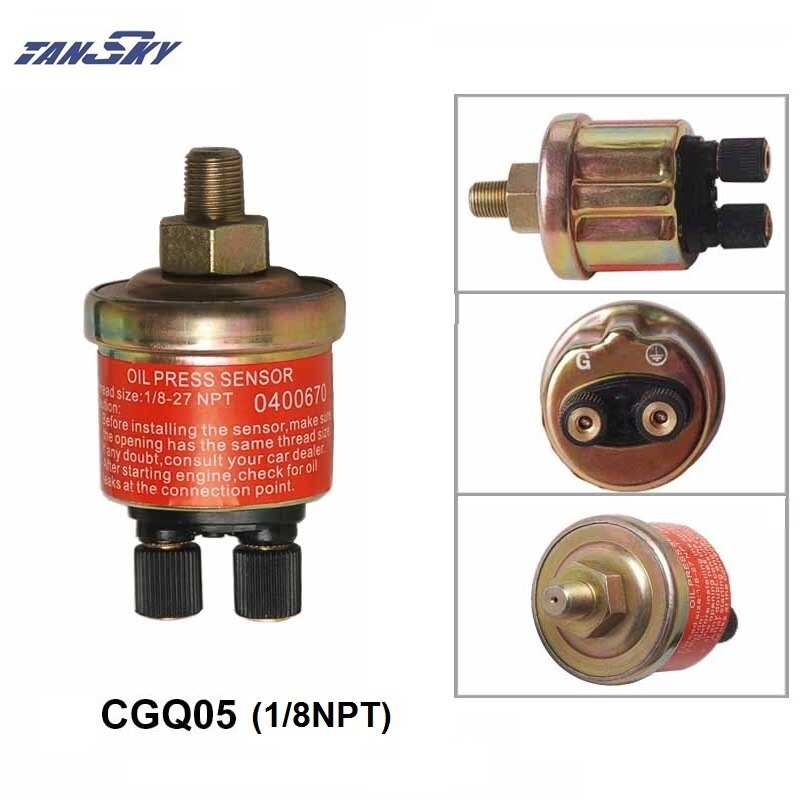 2-Terminal Engine Oil Pressure Gauge Sensor Transducer Sender Unit 1/8" 150 PSI For Aftermarket Gauge TK-CGQ05