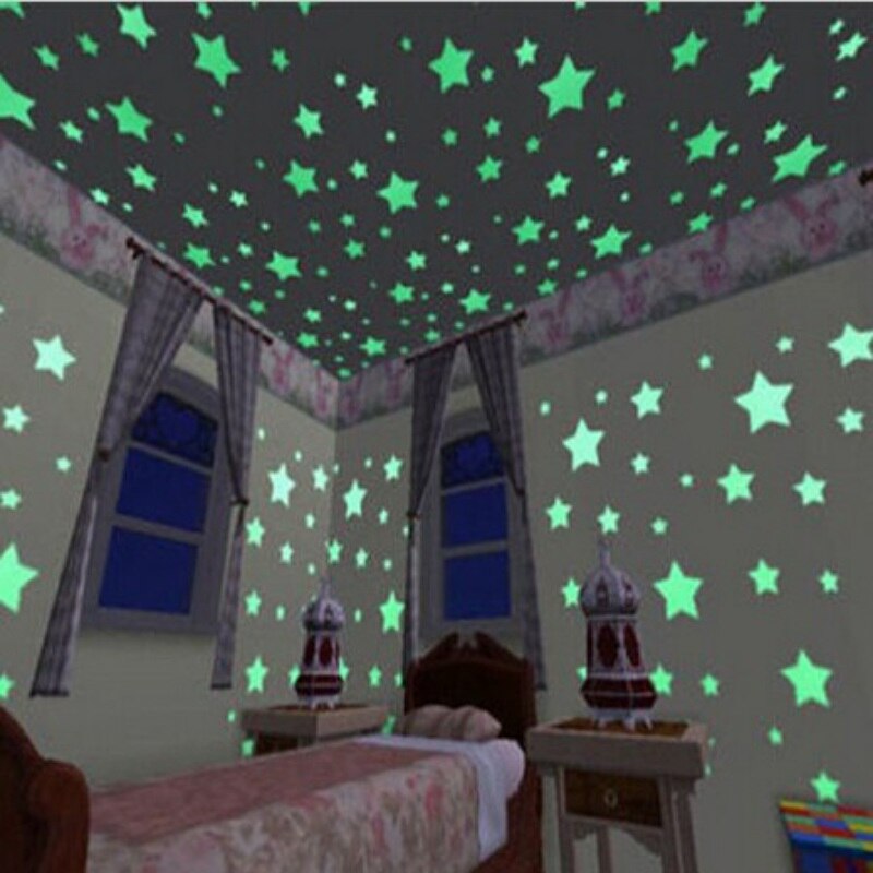 Barn hus glød i mørkt legetøj lysende stjerne klistermærker soveværelse sofa fluorescerende maleri legetøj pvc klistermærker børneværelse deco