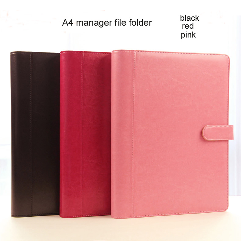 PU leather hasp business manager bag file folder a4 document holder organizer portfolio with calculator 541A
