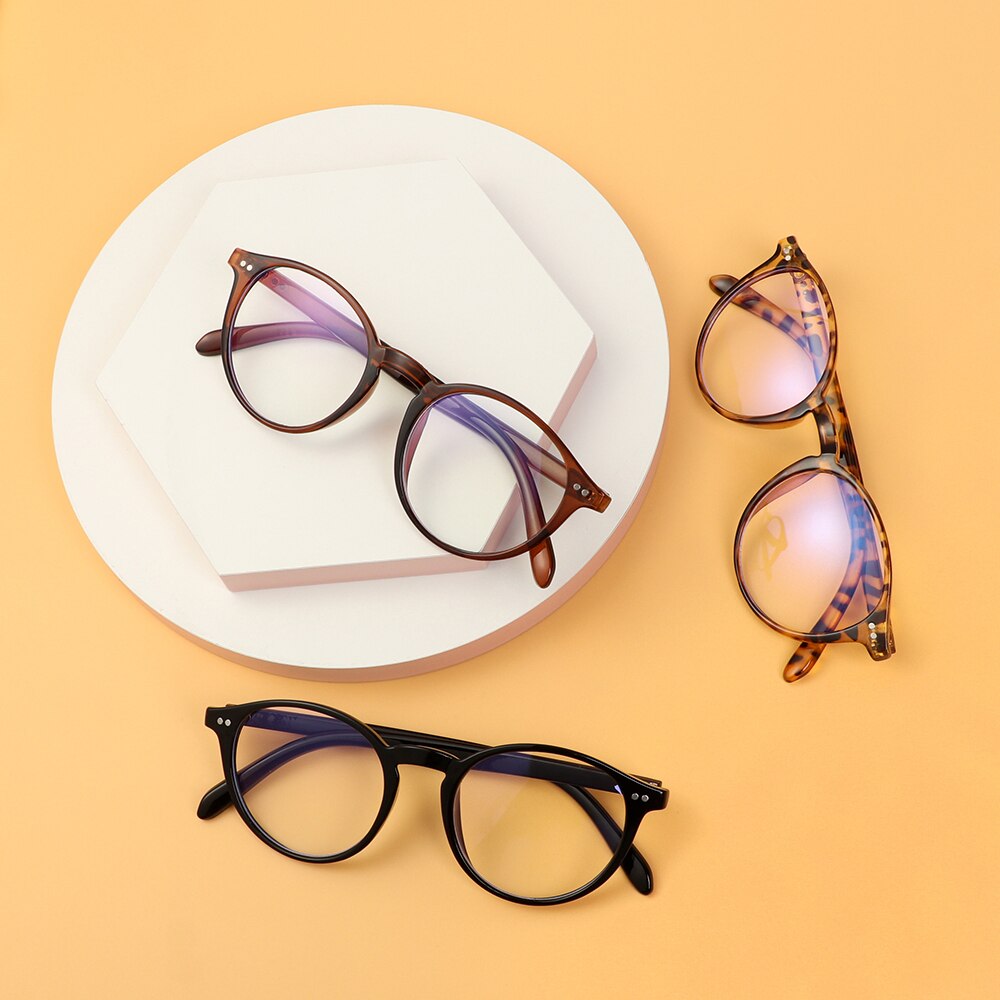 Unisex Retro Round Frame Eyewear Blue Light Blocking Glasses Optical Spectacles Anti-blue Rays Computer Gaming Protect Goggles