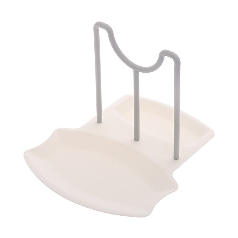 Spoon Rest and Pot Lid Holder Removable Pan Pot Cover Lid Rack Shelf Stand Holder Utensil Rest Organizer Storage Kitchen Tool: white-A