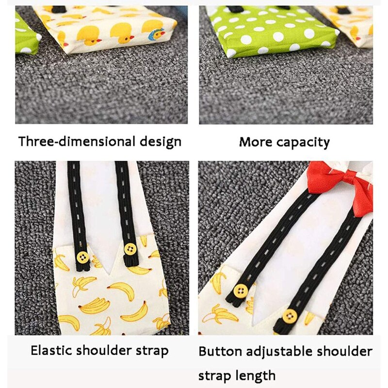 Couche-culotte de canard imprimé banane ananas, couche-culotte lavable réutilisable réglable avec nœud papillon pour volaille