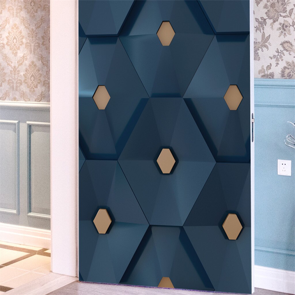 Three-dimensional Simulation Door Sticker Wooden W... – Grandado