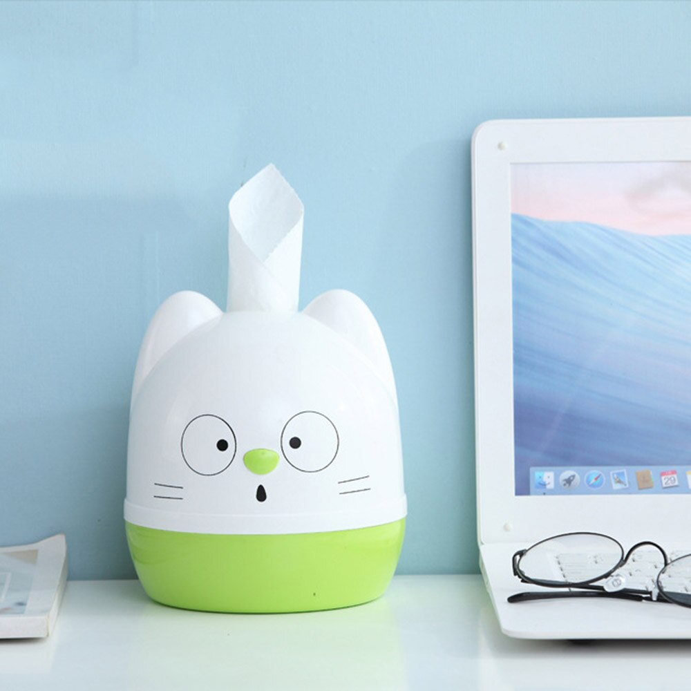 Leuke Kat Gezicht Cartoon Mini Tissue Doos Servet Papier Container Servet Cover Stofdicht Roll Papier Houder Voor Thuis Auto kinderen