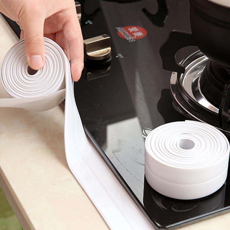 1 ROLL PVC Material Bathroom Kitchen Shower Heat Resistant Water Proof Mould Proof Tape Sink Sealing Strip Self Adhesive Tape