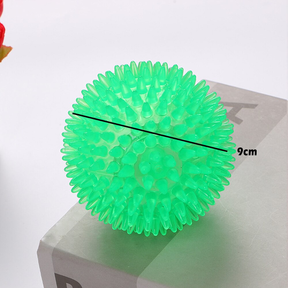 Pet Dog Squeaky Toy Dog Rubber Squeaker Toys Safety Durable Dogs Ball Toy for Dog Chew Toy Toothbrush Molar Toys Perro Juguetes: New Ball Green