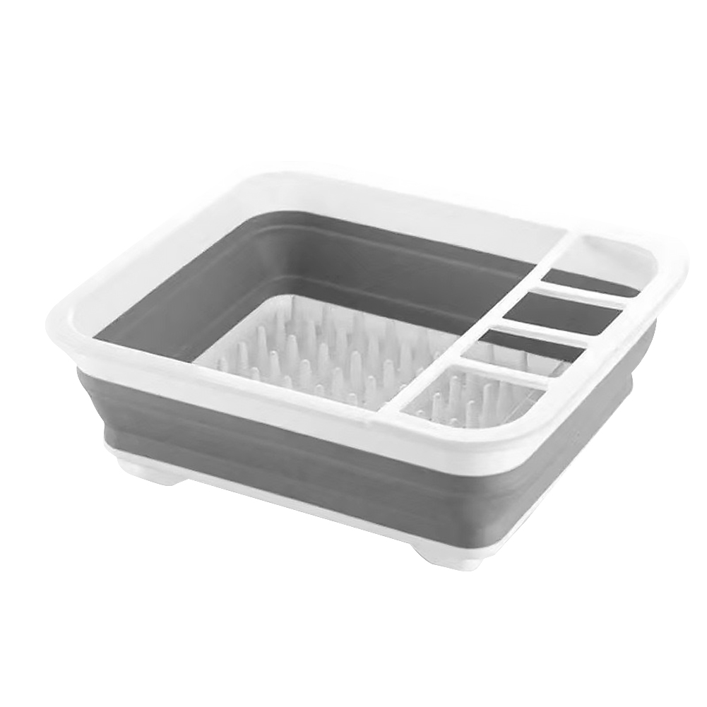 Collapsible Dish Organizer Basket Kitchen Draining Dish Rack Washable Plastic Dish Drying Rack Tableware Bowl Storage Tray: green