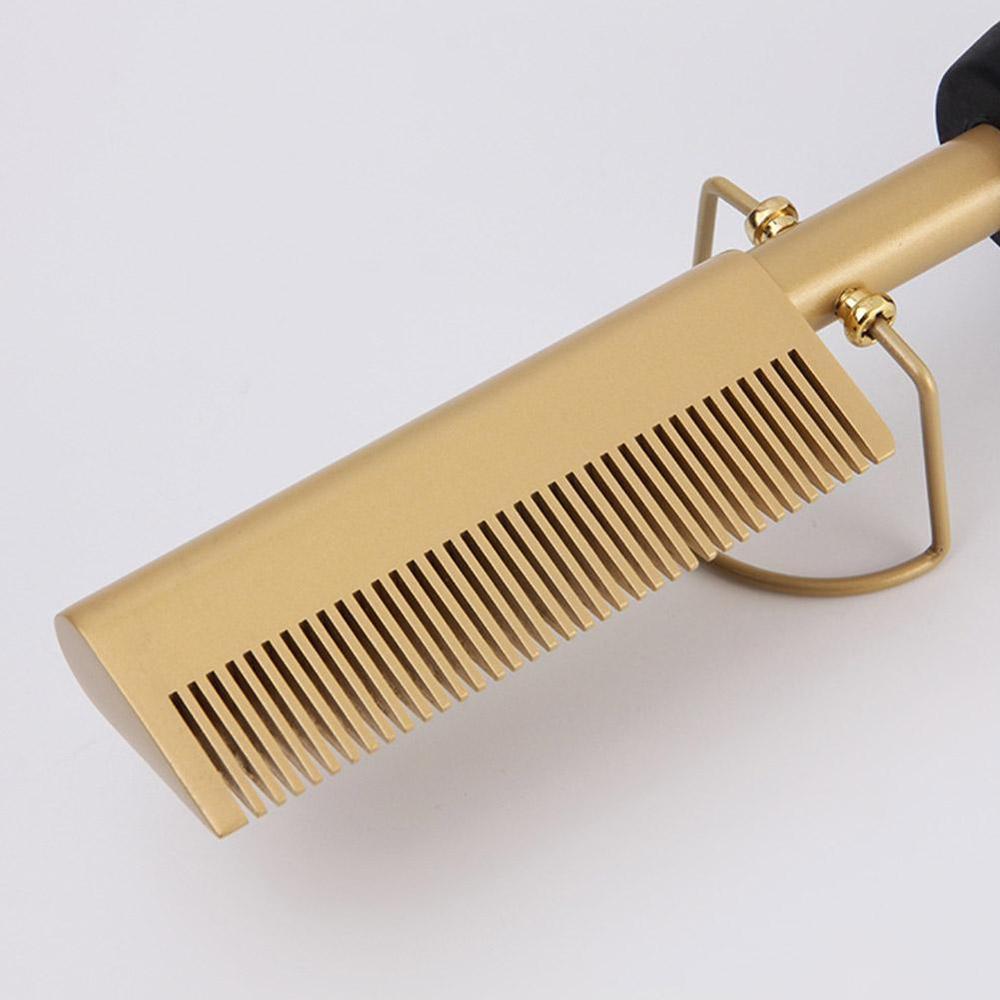 Alisador de cabelo plana ferros alisamento escova quente curler ondulação ondulação styler pente aquecimento cabelo em linha reta pente ferro b8m9