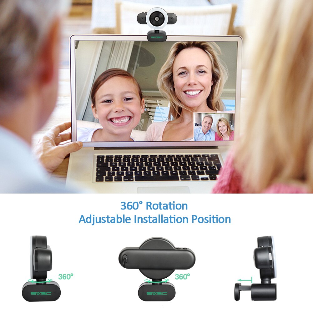 HD 2K 4MP Webcam Mini Computer PC WebCamera with Microphone Rotatable Cameras for Live Broadcast Video Calling Conference Work