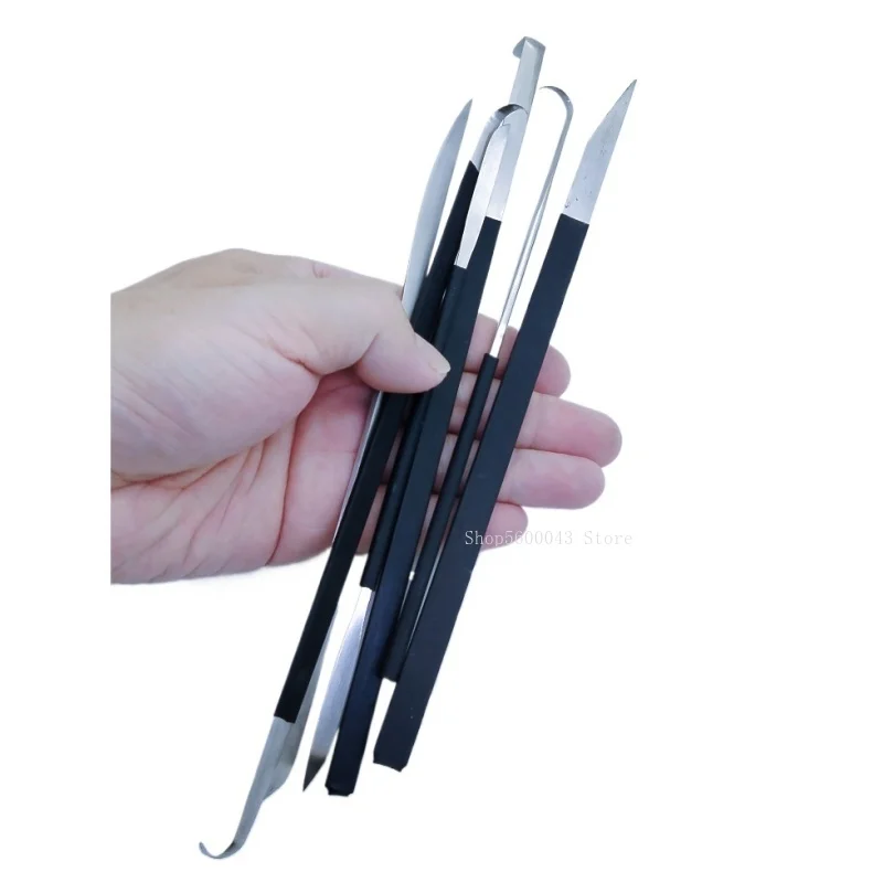 Keramik Werkzeuge Teekanne machen gebogenes Mund messer weißes Stahl messer DIY Reparatur leere Löcher und Schnitzereien Tonne Skulptur Werkzeuge