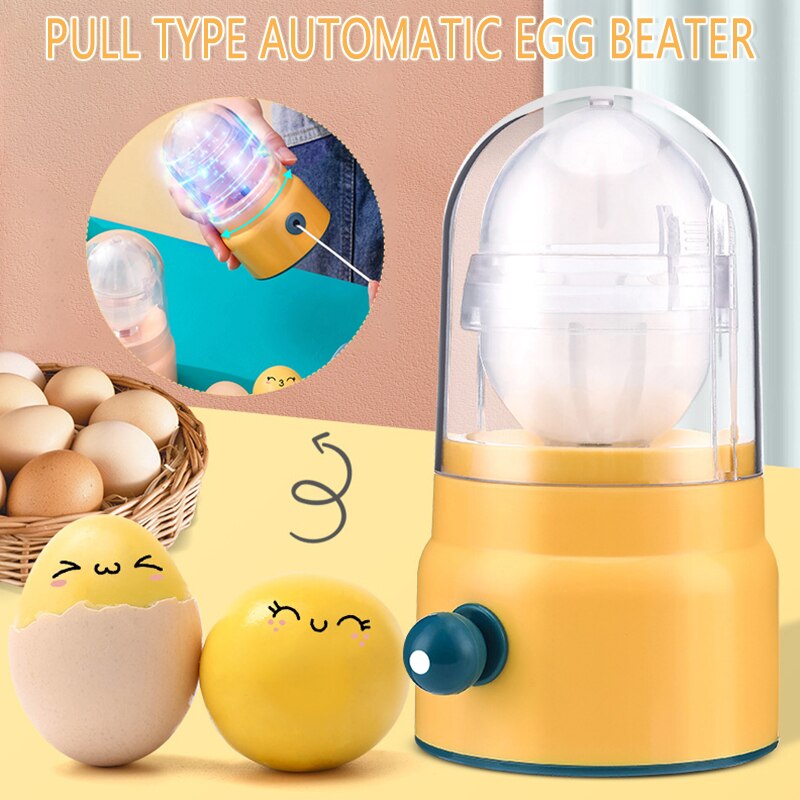 Egg Scrambler Shaker Hand Pull Type Manual Egg White Yolk Whisk Mixer Practical Egg Scrambler Shaker Hand Pull Type PR
