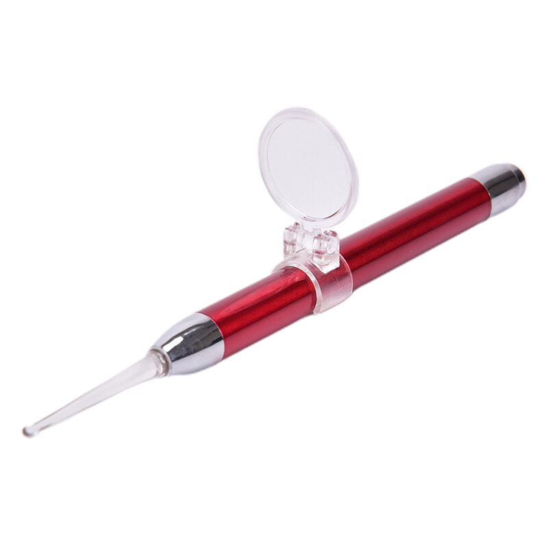 Herramientas de limpieza de orejas de destello de luz LED ligero, cuchara para oído de bebé, removedor de cera, ganzúas, cuidado de orejas limpio con lupa: RD