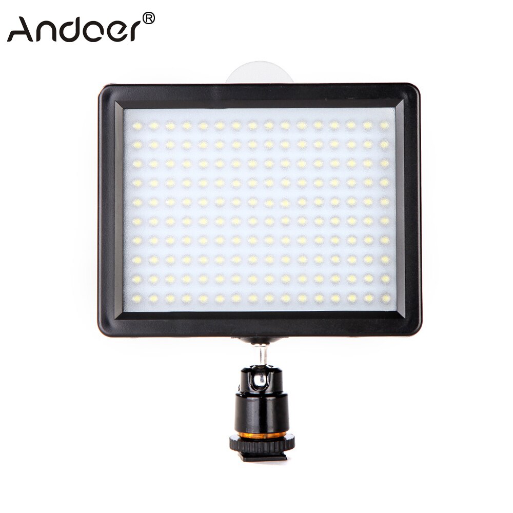 Andoer HD 160 LED Video Light Lamp Photography Lighting 12W 1280LM 5600K/3200K Dimmable for Canon Nikon Pentax DSLR Camera