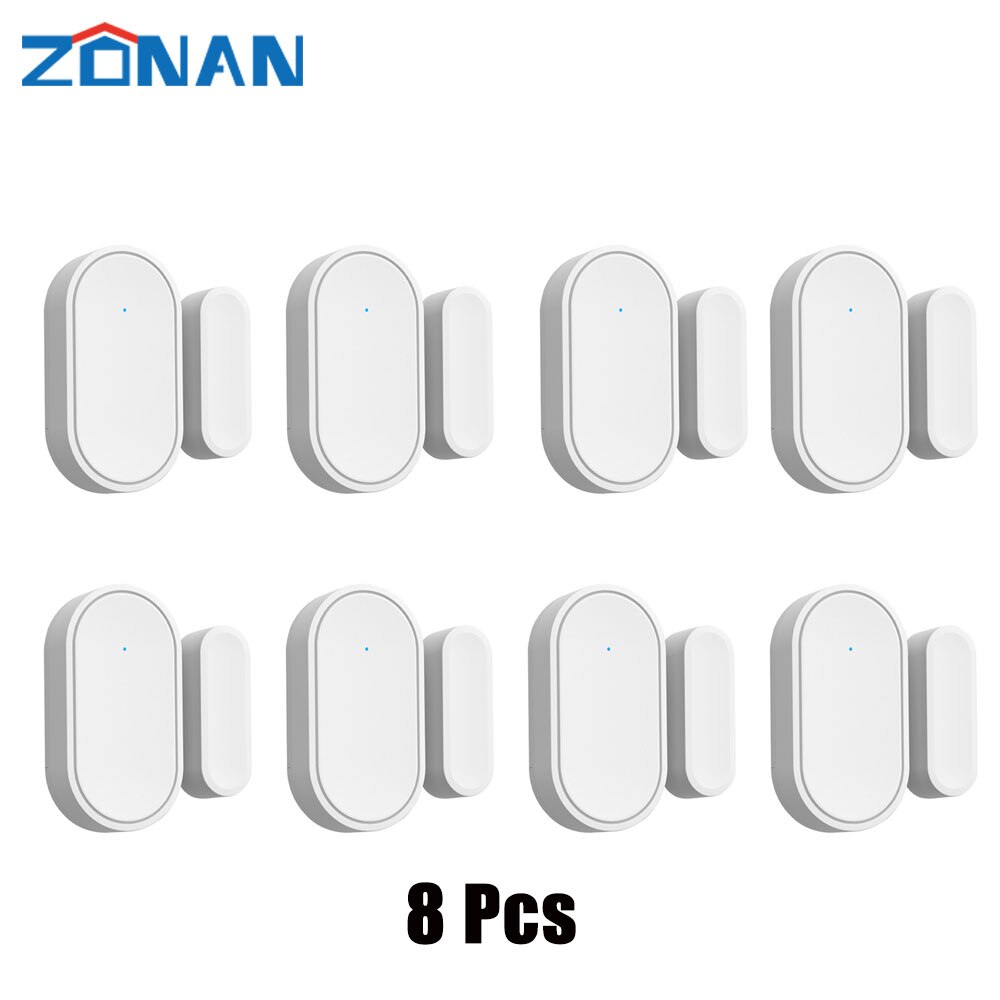 ZONAN D30 Mini 433MHz Wireless Window Door Sensor for Home Burglar Security Alarm System Remote Control Door Lock Android Ios: 8 Pcs