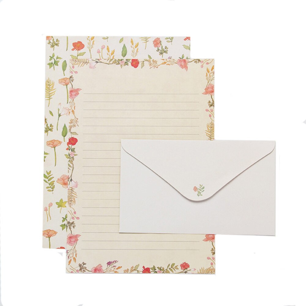 6 Sets of Beautiful Printing Smooth Simple Colorful Letter Papers Flower Writing Papers Flower Letter Papers