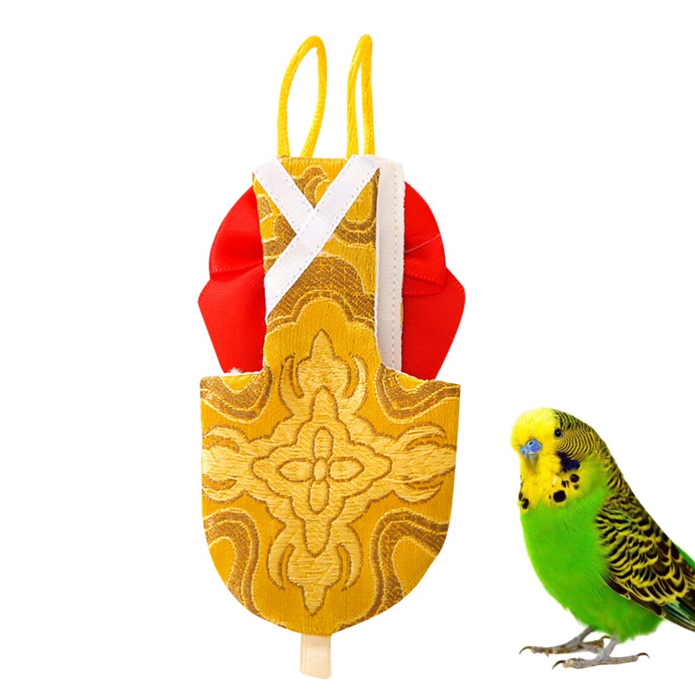 Pet Parrot Clothes Parrot Diaper Bird Pant Cute Pet Flying Suit Pilot Clothing for Cockatiel Parakeet (Size XS, Red)