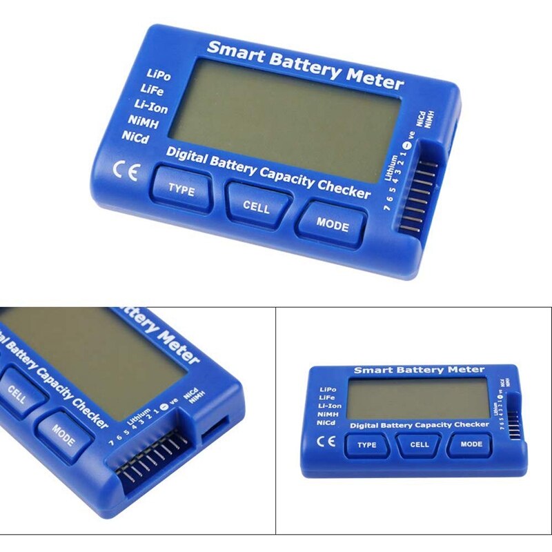 Digital RC Battery Capacity Tester, 5 in 1 Smart Battery Meter, Esc Tester Capacity Checker for 1-7S LiPo Life Li-Ion NiMH Batte