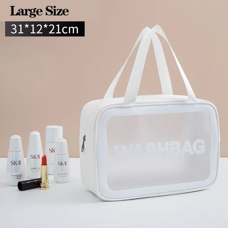 Waterdichte Draagbare Reis Waszak Vrouwelijke Transparante Make-Up Opbergtas Grote Capaciteit Cosmetische Organizer Beauty Vrouwen Case: Clear