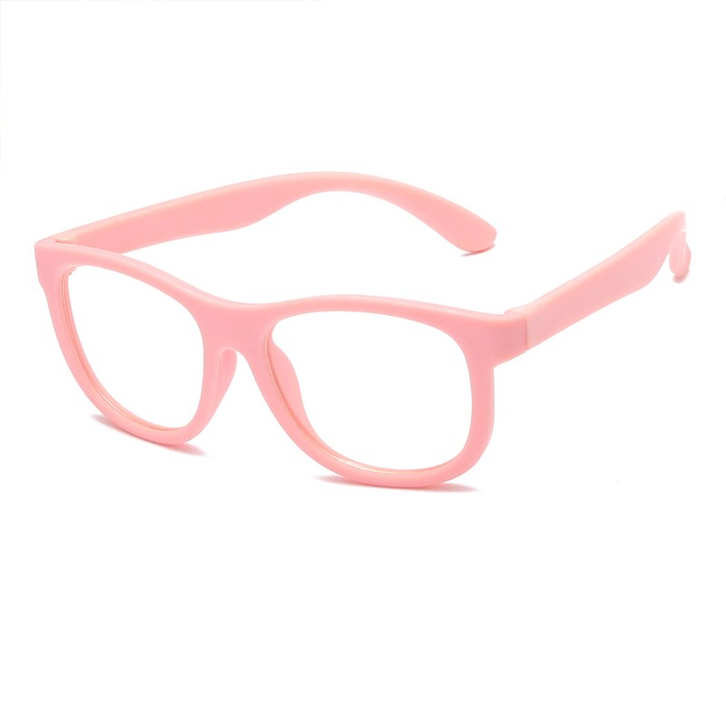 Kinderbril computer anti blauw licht rubber flexibel  tr90 siliconen meisjes optische monturen op sterkte meisjes jongens roze bril: Roze