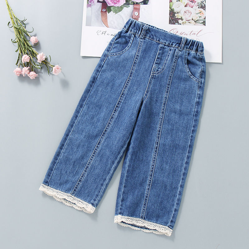 Rolanko Baggy jeans voor meisjes, hoge elastische taille