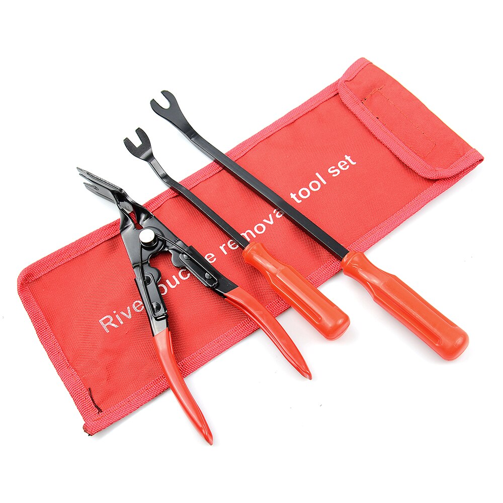 Newly Car Headlight Repair Installation Tool Trim Clip Removal Pliers Blue/Red for Car Door Panel Dashboard Removal Tool: 3PCS Red