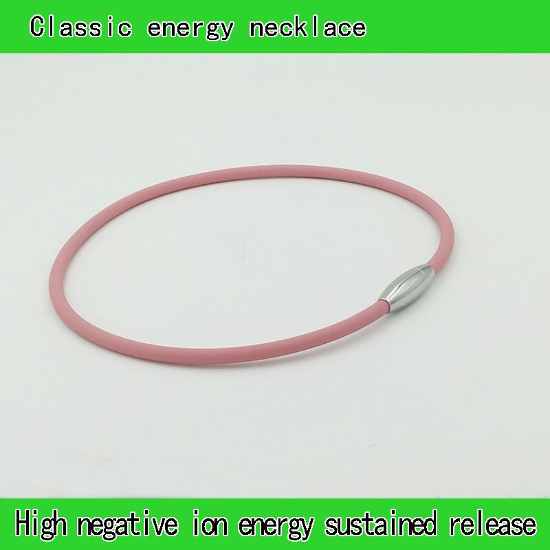 Germanium Titanium Anion Balance Stainess Steel Magnetic Buckle Sport Silicone Necklace