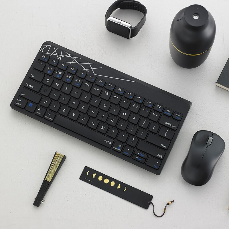 Rapoo Multi-mode Stille Draadloze Toetsenbord Muis Combo Schakelen Tussen Bluetooth En 2.4G Sluit 3 Apparaten Voor Computer/Telefoon/Mac