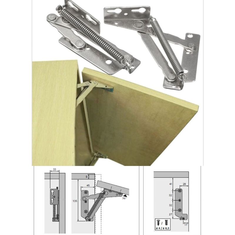 Bisagras con resorte para puerta de armario, herramienta de soporte superior, con solapa, 80 grados, 2 unids/set,