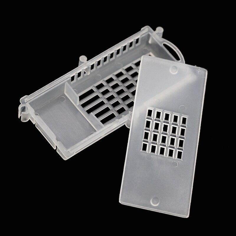 15pz Apicoltura scimmia regina allevamento gabbie gabbia di Trasporto cellulare di plastica inviare posta di nuovo Rif giallo trasparente forniture di attrezzature