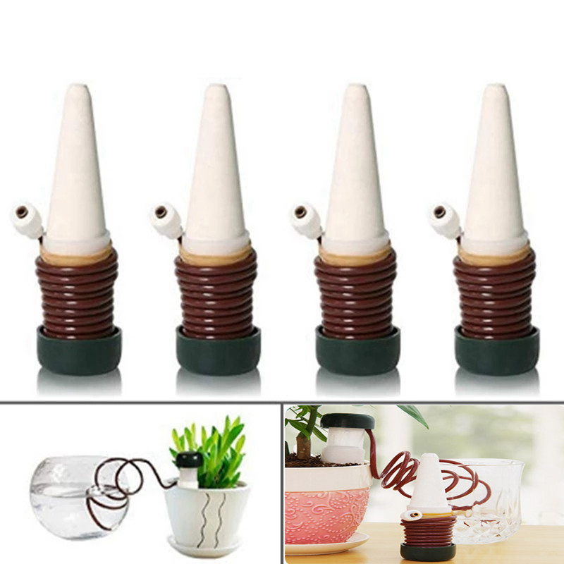 DIY Indoor Automatic Drip Irrigation Device Moving Plant Potted Waterer Bottles for Plant Waterer Ceramic Probes garden tools